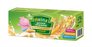 Детское печеньице 6 злаков Heinz 180 гр с 6 мес